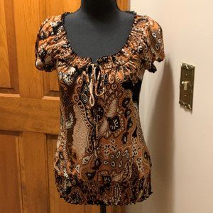 Six Degrees Woman's Top, Brown, Size Small